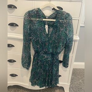 Poupette St. Barth  blue geo animalier dress